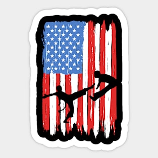 American Flag Capoeira Graphic Sticker